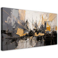 LEINWANDBILD Moderne Stadtabstraktion 100x50cm - Grau, Textil (100/50cm) - Feeby