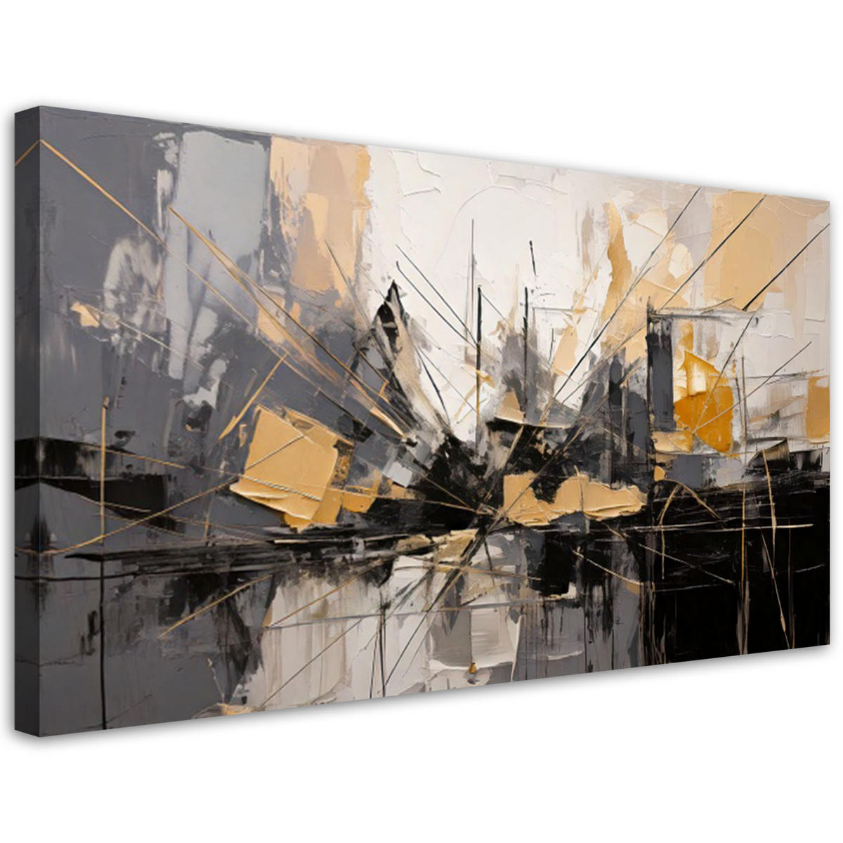 LEINWANDBILD Moderne Stadtabstraktion 100x50cm - Grau, Textil (100/50cm) - Feeby