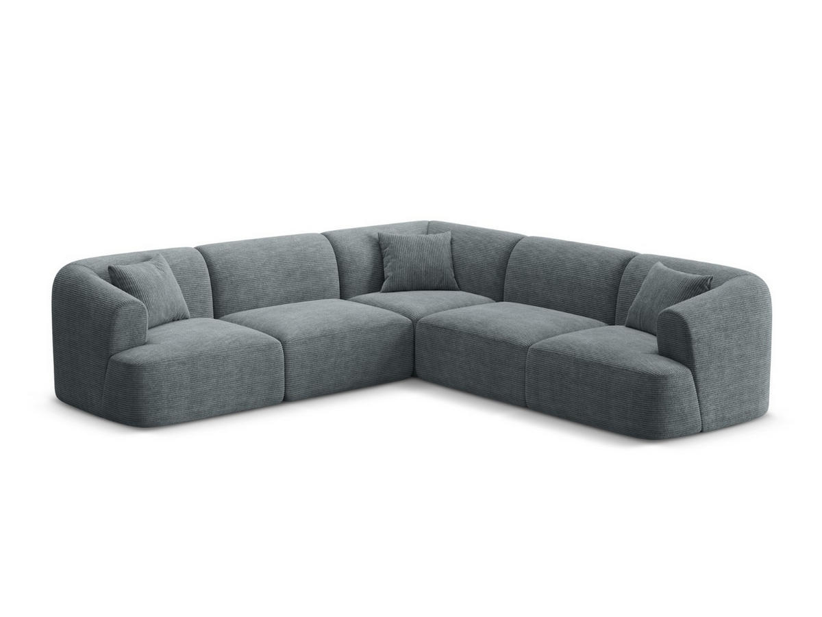 SYMMETRISCHES-MODULARES-ECKSOFA Campi aus Cord dunkelgrau 6 Sitzplätze - Dunkelgrau, Textil (255/255cm) - Cosmopolitan Design