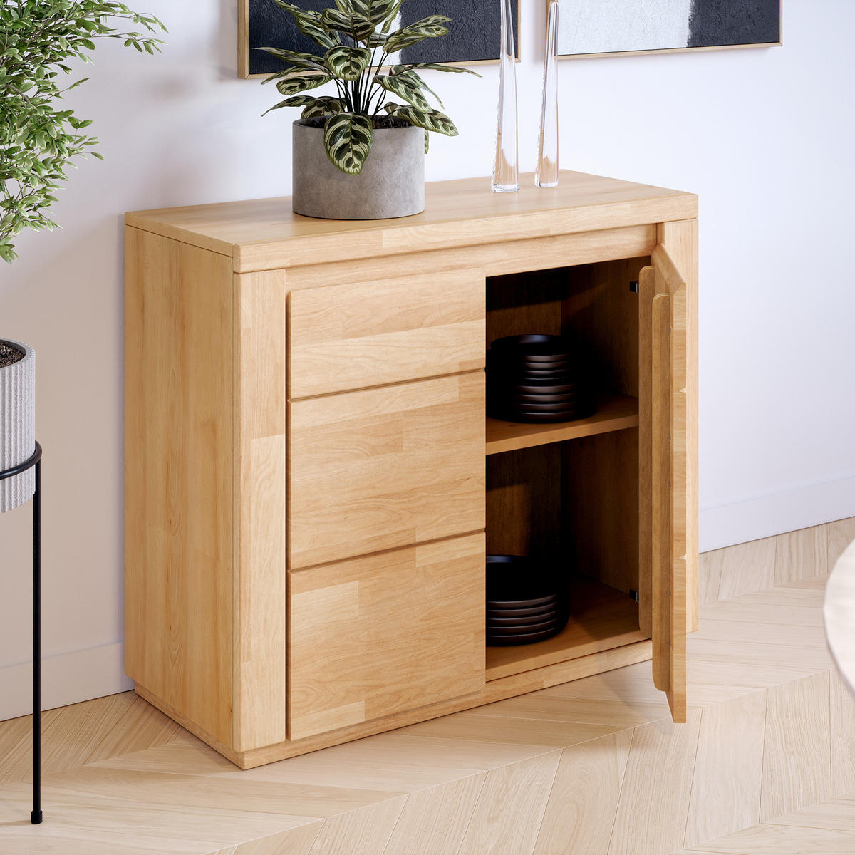 KOMMODE Viborg - Buchefarben, Holz (35/80/90cm) - kiki design