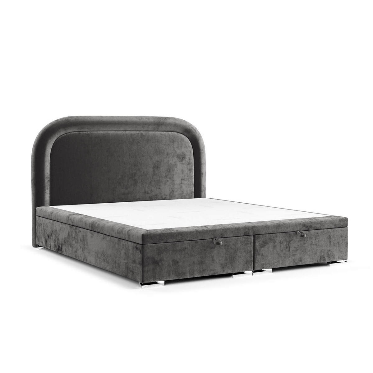 POLSTERBETT Harmony mit Stauraum 140/200 cm Stahl im Lotta Stoff - Chromfarben/Graphitfarben, Holz/Holzwerkstoff (140/200cm) - AltaBeds