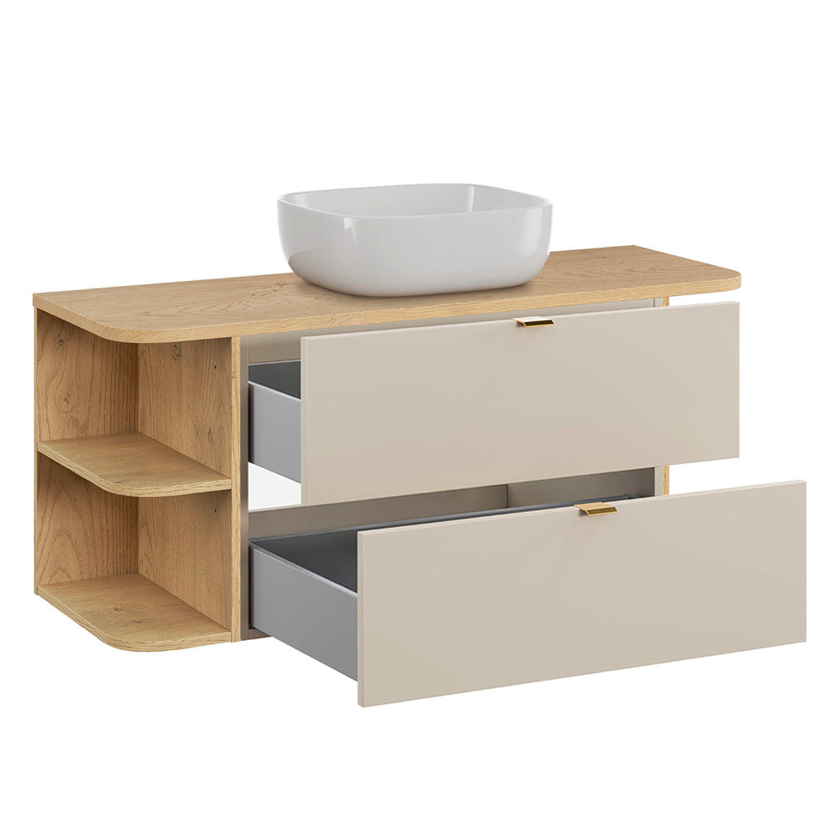 WASCHTISCH 120.4cm Azel Kaschmir - Beige, Holzwerkstoff (120.4/52/46cm) - Petits-meubles