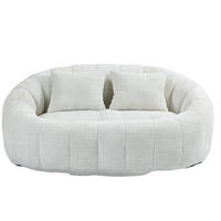 SITZSACK Chenille Beige mit Armlehnen - Beige, Textil (95/63/145cm) - WISHDOR