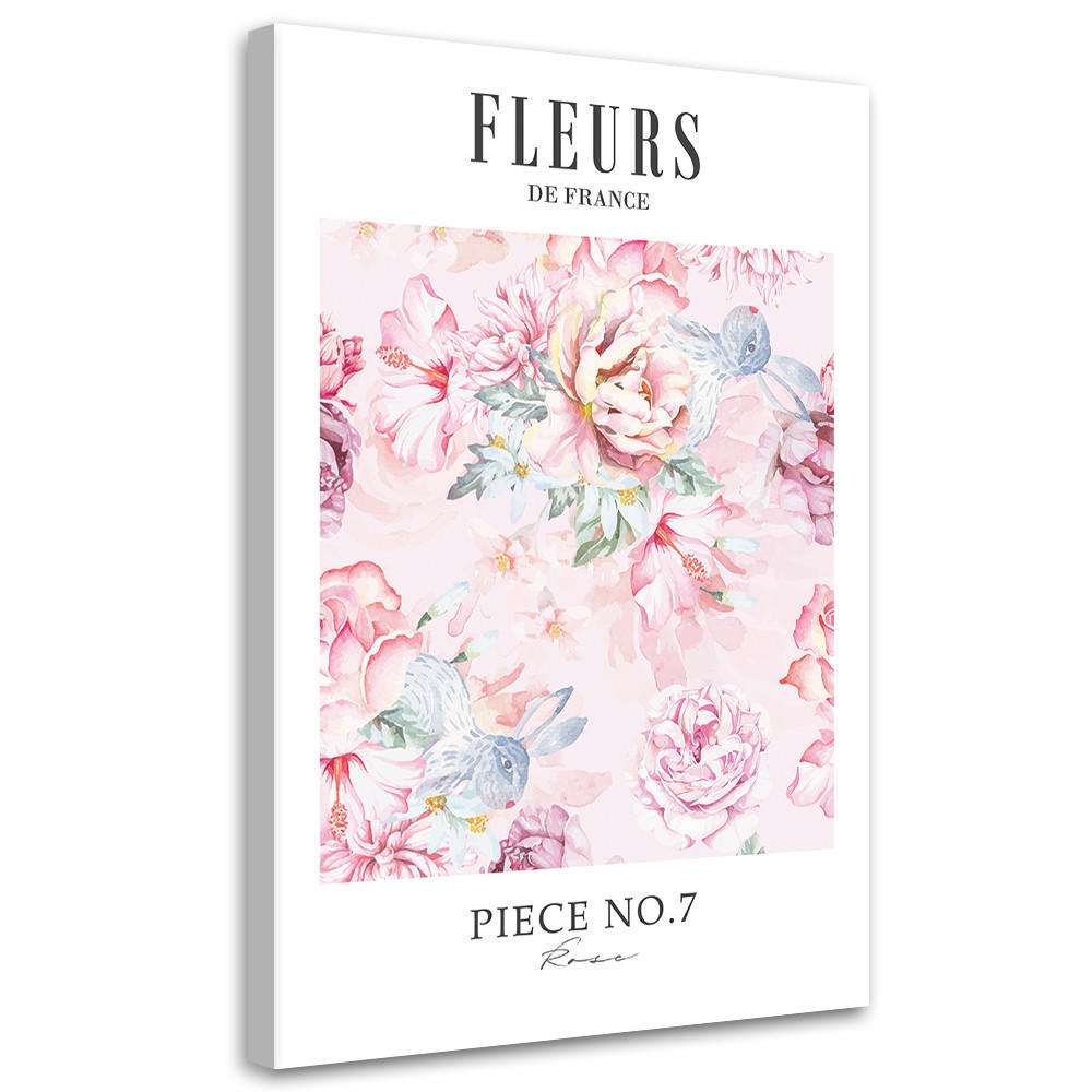 WANDBILD puderpfingstrosen shabby chic - Pink, Textil (40/60cm) - Feeby