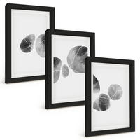 BILDER SET 3er Set - 20x30 cm Schwarzer Rahmen - Abstrakte Kunst, Farbspritzer - Schwarz, Kunststoff (20/30cm) - TULUP
