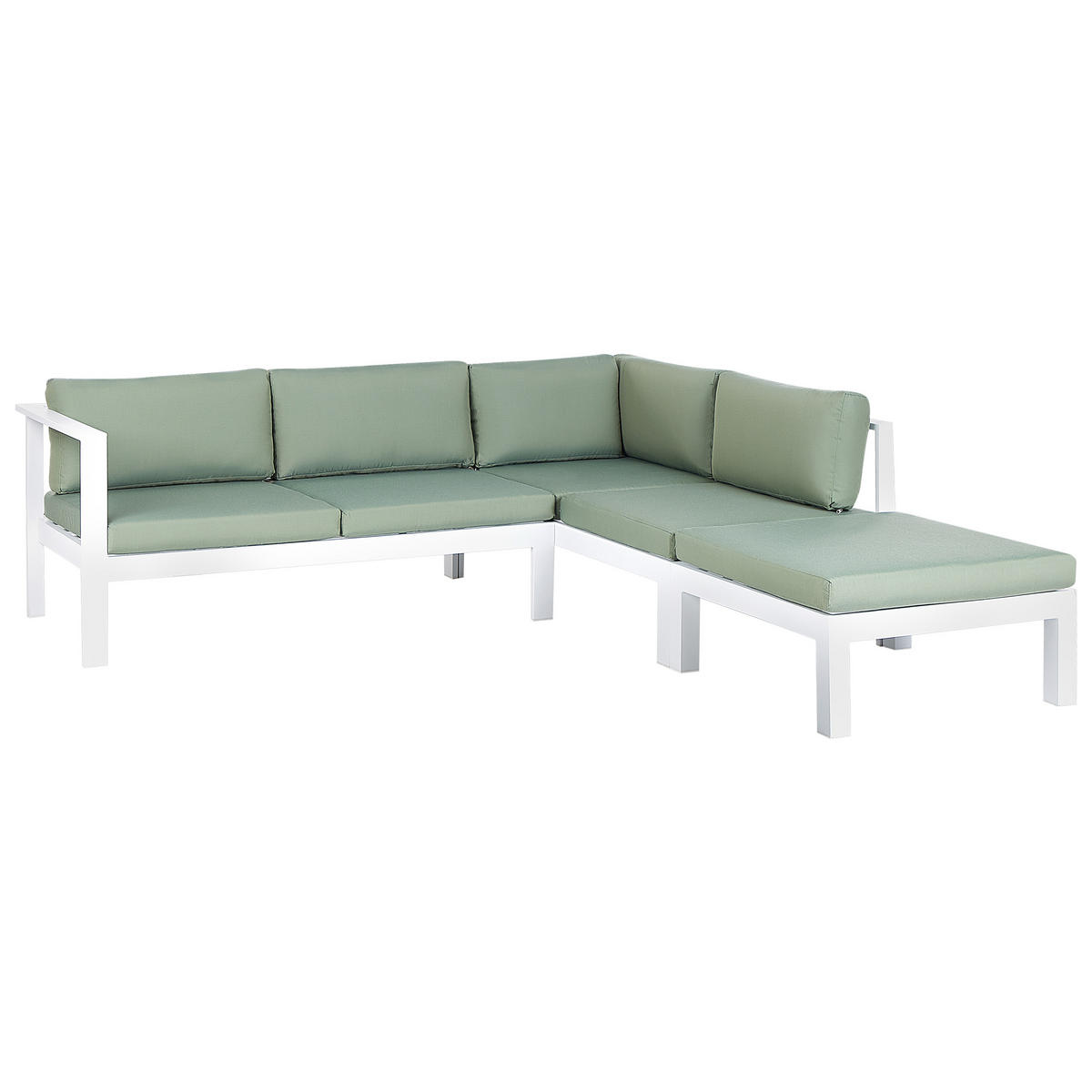 LOUNGE-SET 5-sitzer Aluminium Grün Messina - Weiß/Grau, Metall - Beliani