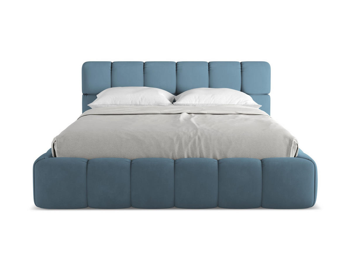 POLSTERBETT mit Bettkasten und Lattenrost 180x228 Blau - Blau/Blaugrau, Kunststoff/Textil (160/200cm) - Makamii