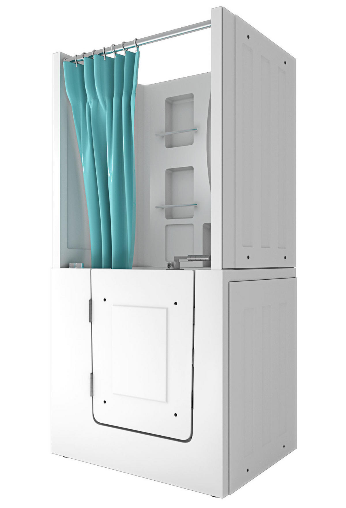 DUSCHE Whirlpool mit Tür S02D-WP-TH-A-L - Weiß, Glas/Kunststoff (78/100/205cm) - AcquaVapore by Sandra Jentho