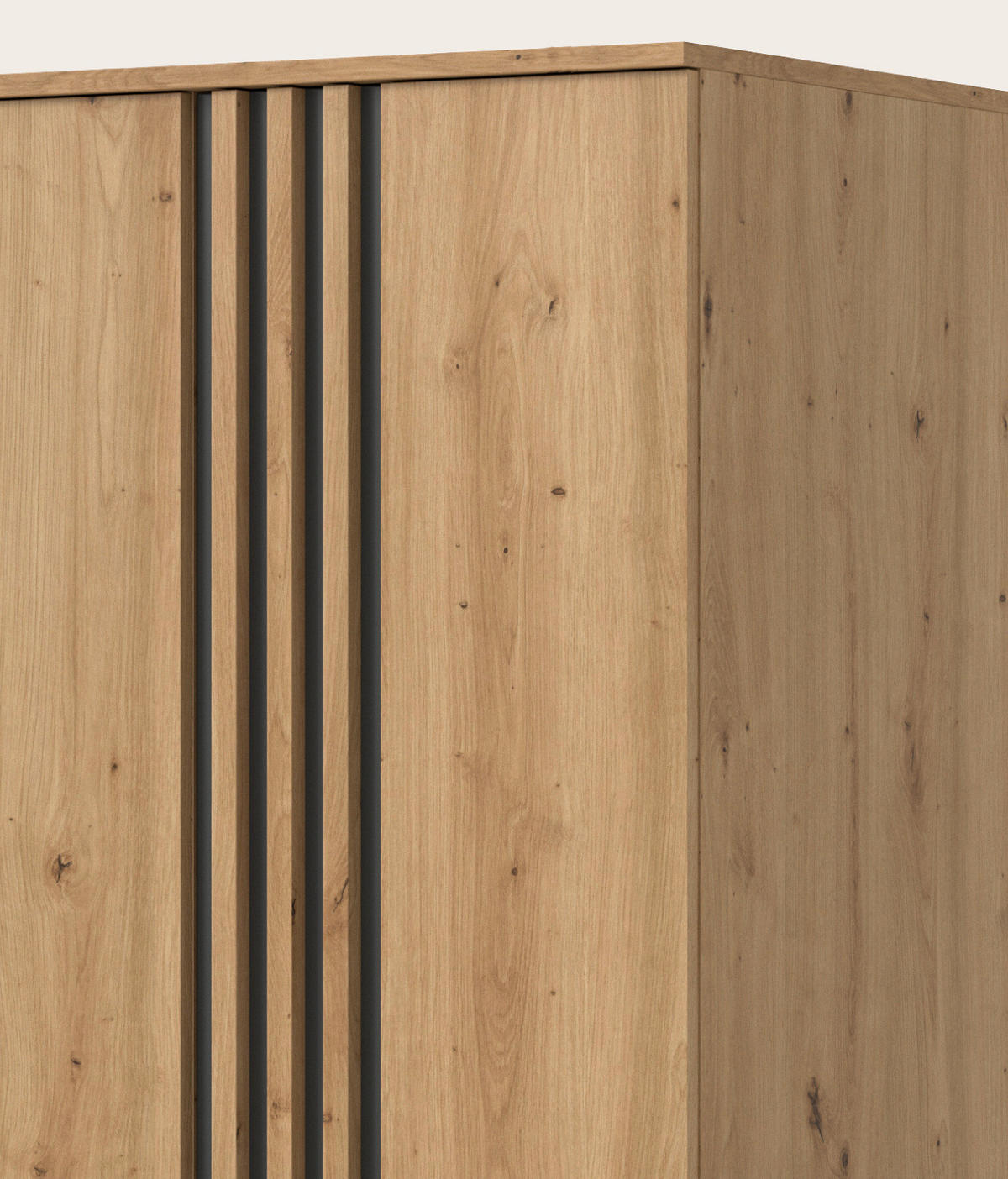 KLEIDERSCHRANK Eiche Artisan, grau 160 x 192 cm 4-türig, Drehtürenschrank mit Schubladen - Anthrazit/Eiche Artisan, Holzwerkstoff (160/192/56cm) - Inn.Furn