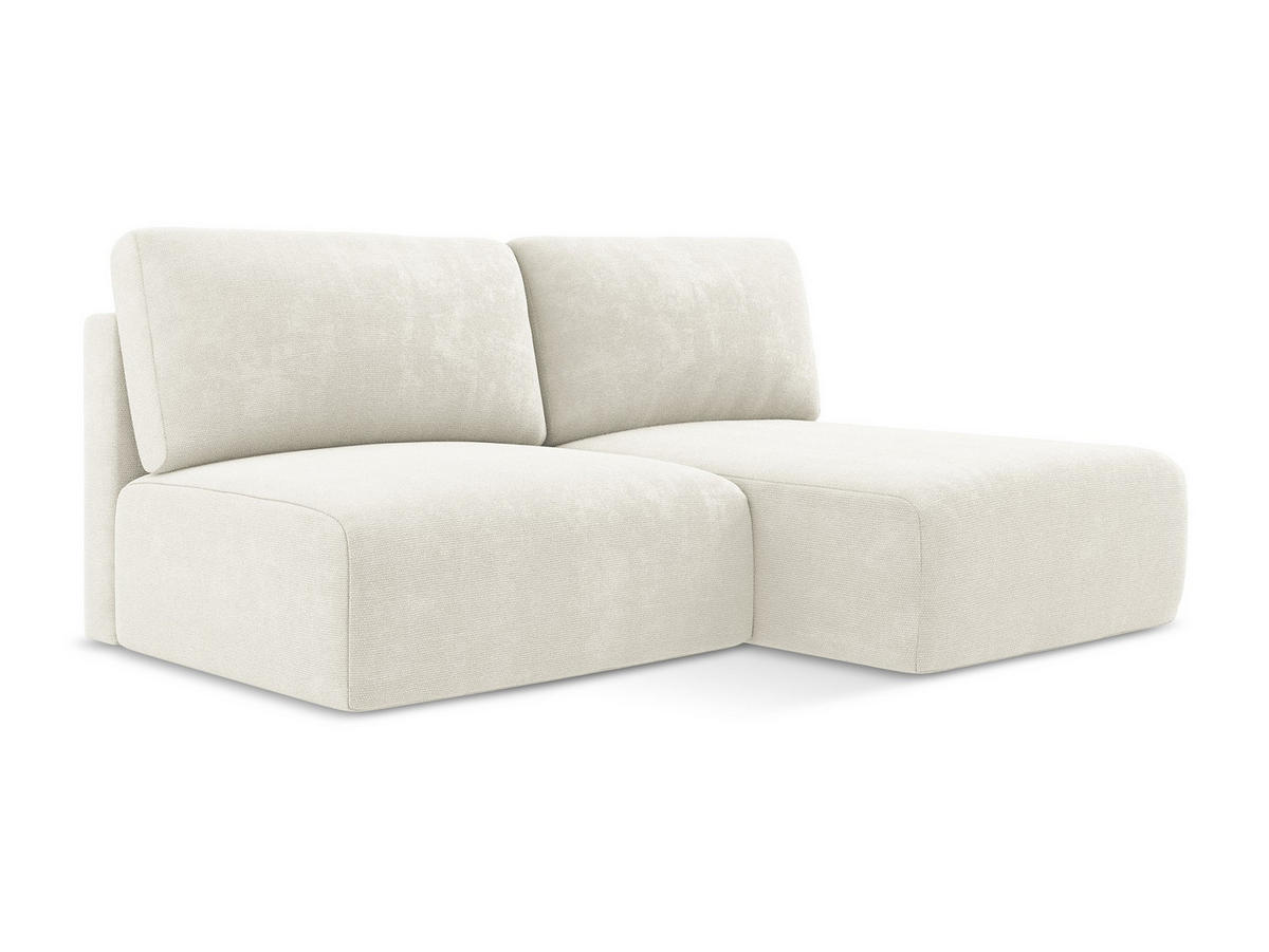 ECKSOFA mit Schlaffunktion rechts Chenille Stoff Weiß - Pink/Schwarz, Kunststoff/Textil (210/149cm) - Makamii