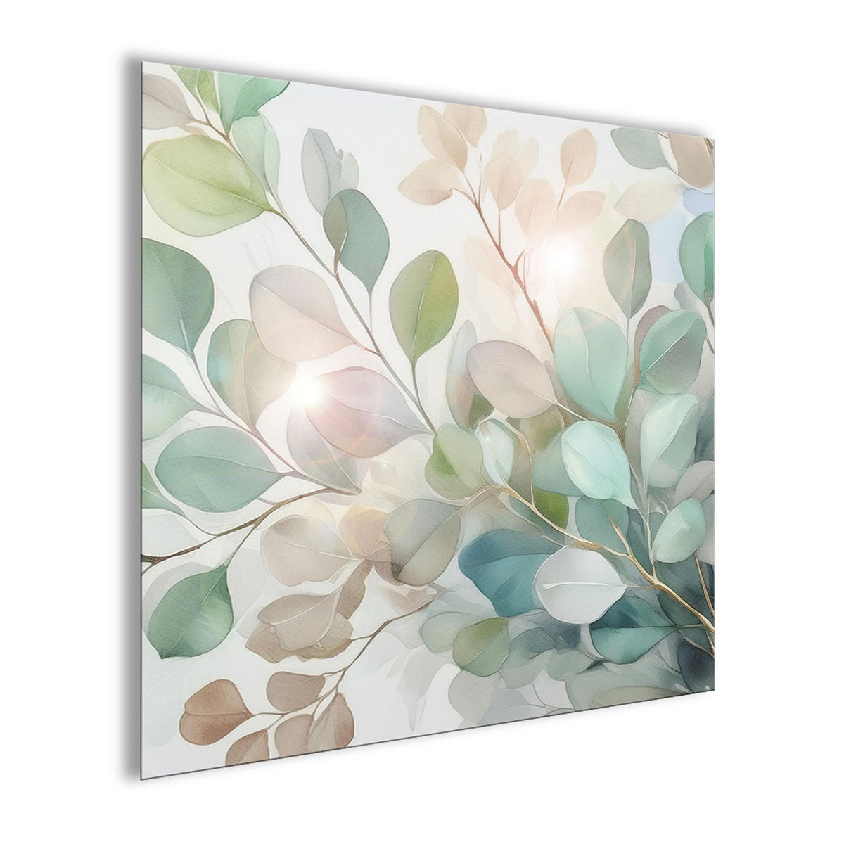 GLASBILD 50x50 cm Natur Eukalyptus - Beige, Glas (50/50cm) - artissimo