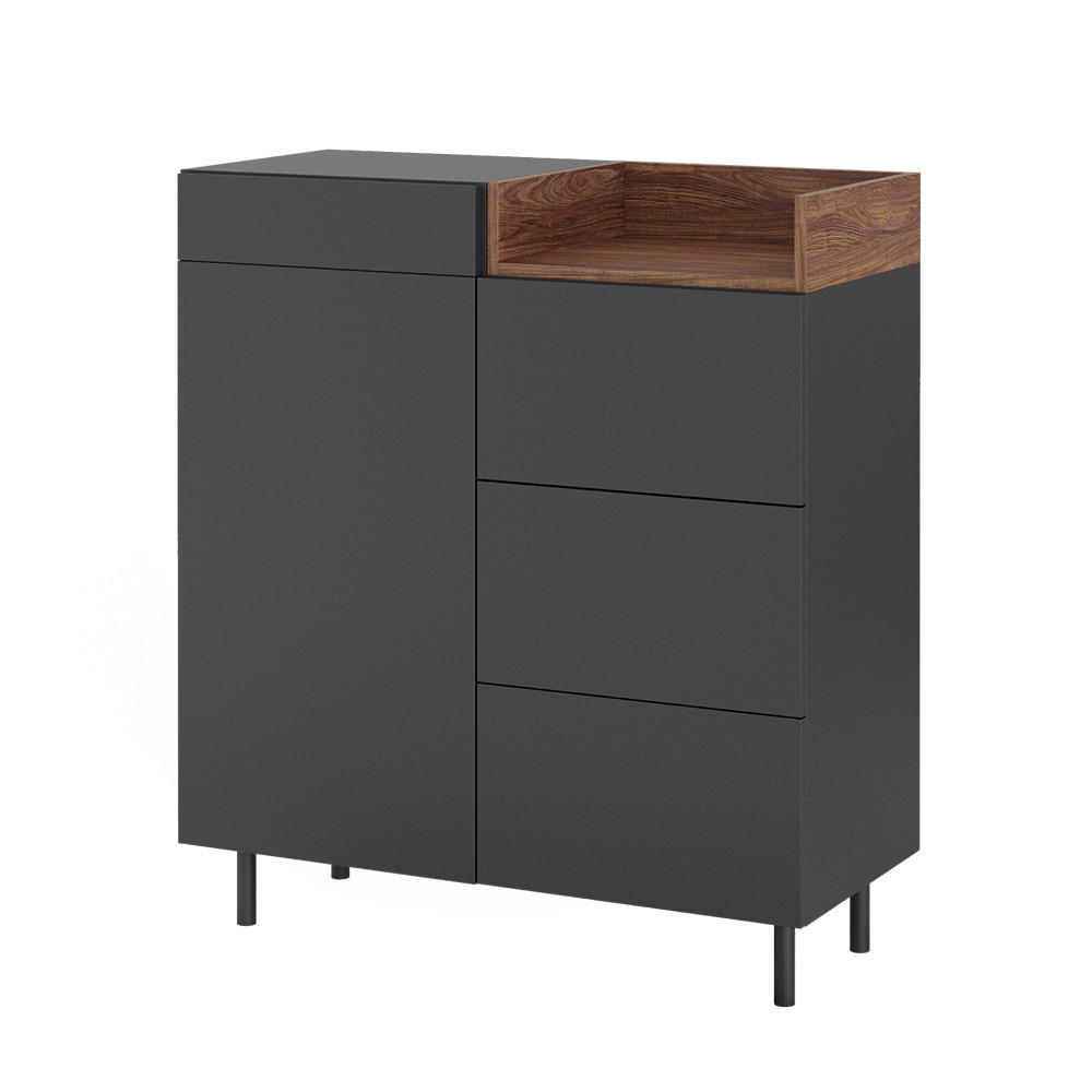 KOMMODE Anika Anthrazit 89 x 100 cm - Anthrazit, Holzwerkstoff (40/100/89cm) - Vicco