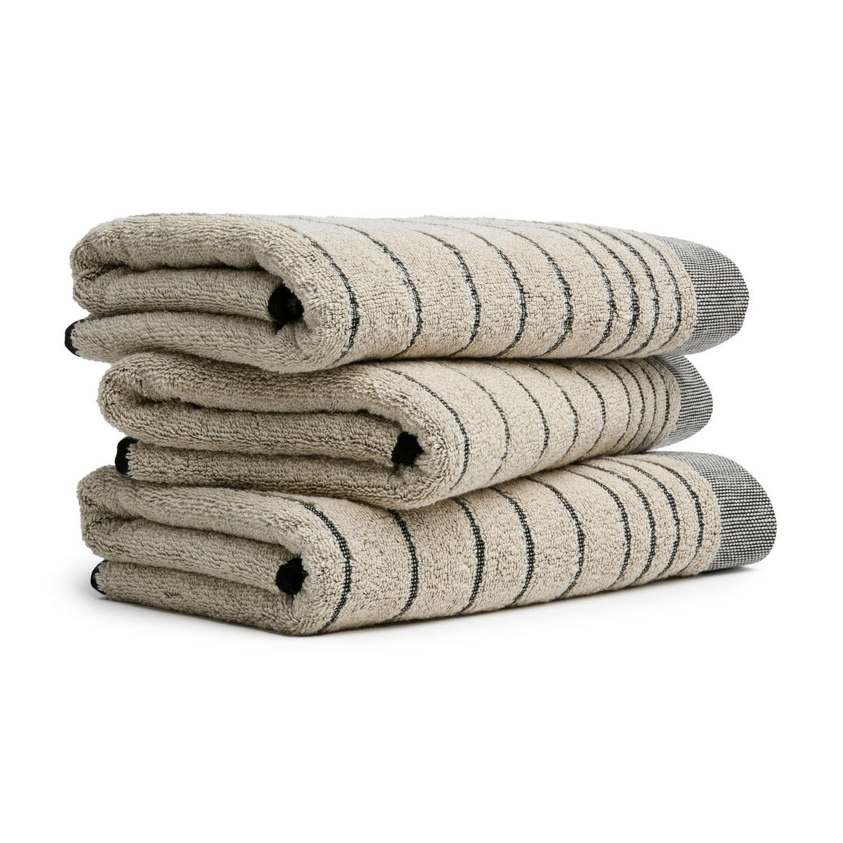 HANDTUCH EDEN - Schwarz/Naturfarben, Textil (50/100cm) - MÖVE