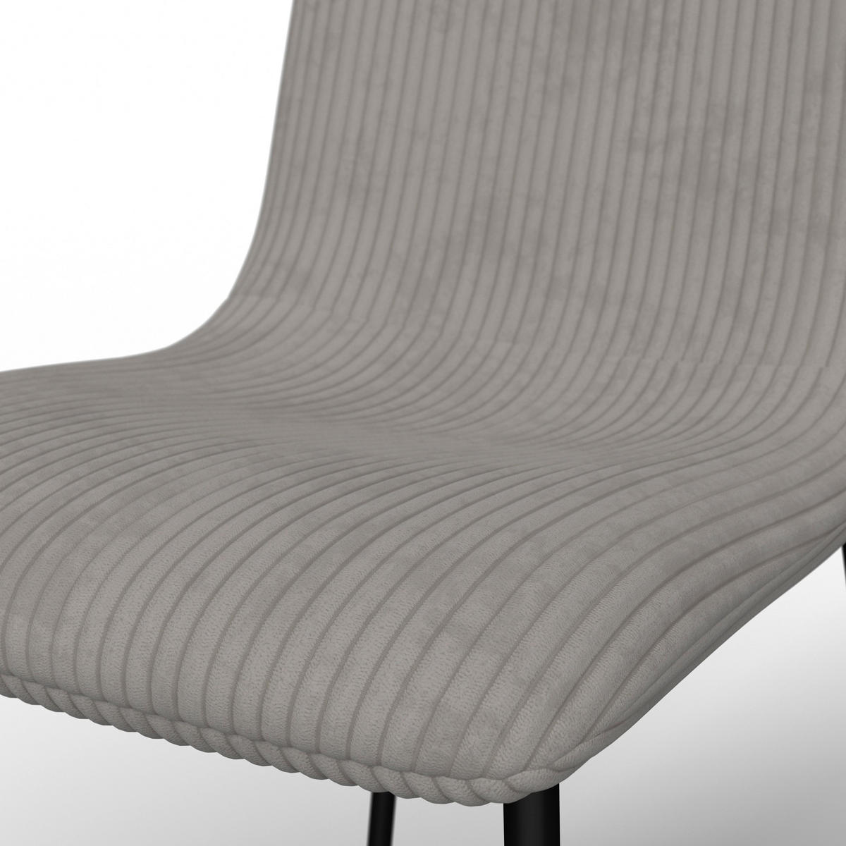 STUHL Amy Hellgrau Cord Gepolstert - Hellgrau, Holz (45/85/55cm) - Bessagi Home