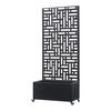 BLUMENKASTEN mit Trennwand Bernalda - Schwarz, Metall (82/190/38cm) - casa.pro