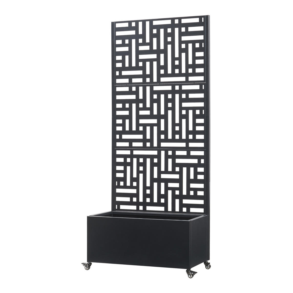 BLUMENKASTEN mit Trennwand Bernalda - Schwarz, Metall (82/190/38cm) - casa.pro