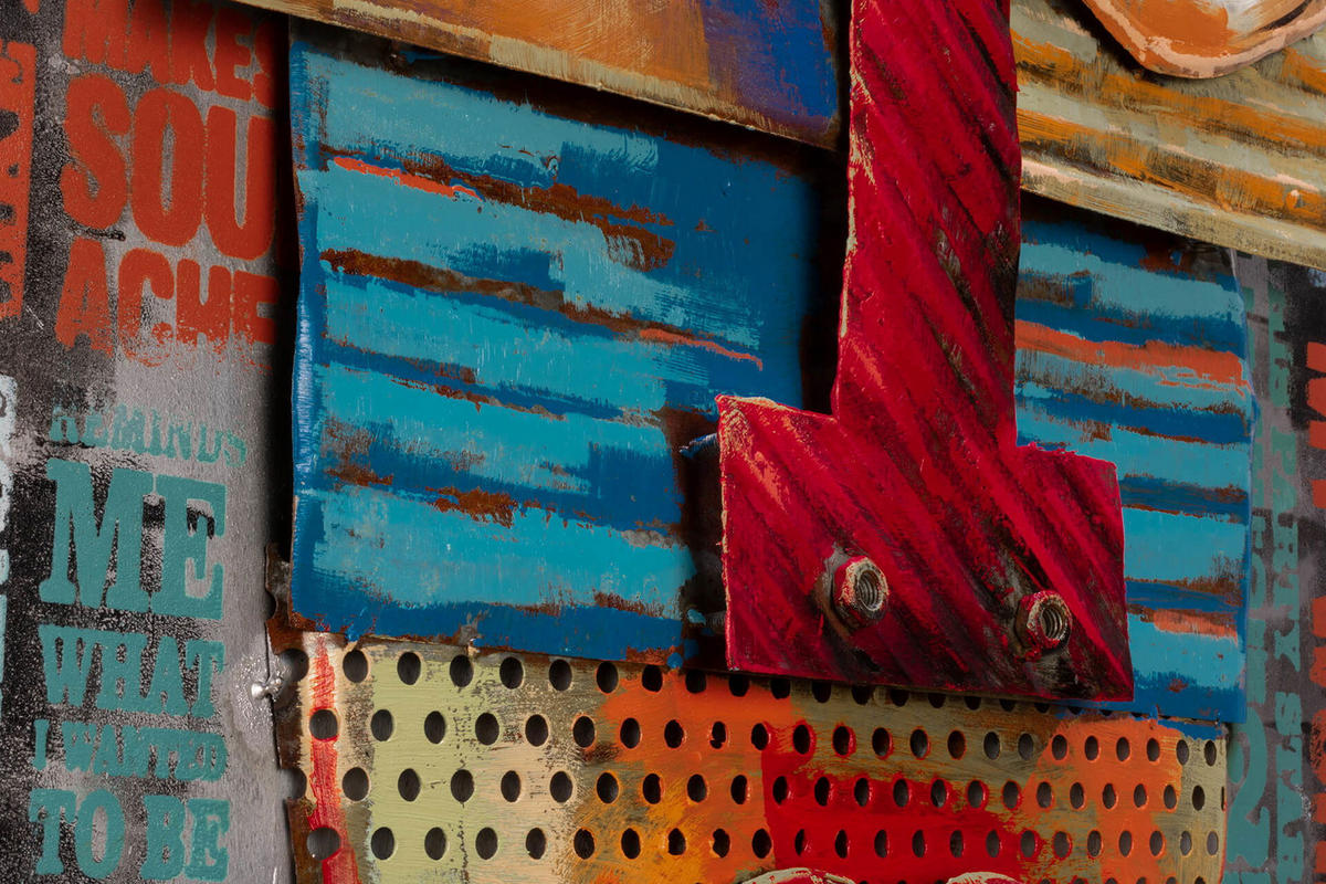 METALLBILD Bunt 60/90 cm - Multicolor, Metall (4.7/90cm) - KUNSTLOFT