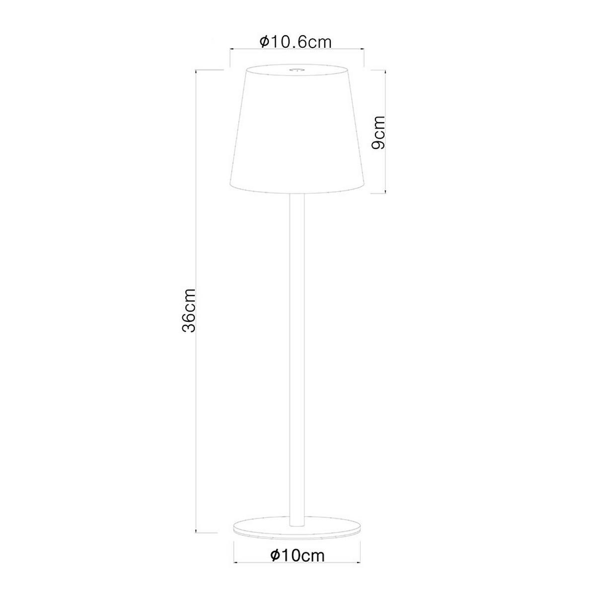 LED TISCHLEUCHTE Braun Akku Touchdimmer - Braun, Metall (10.6/10.6/36cm) - Globo Lighting