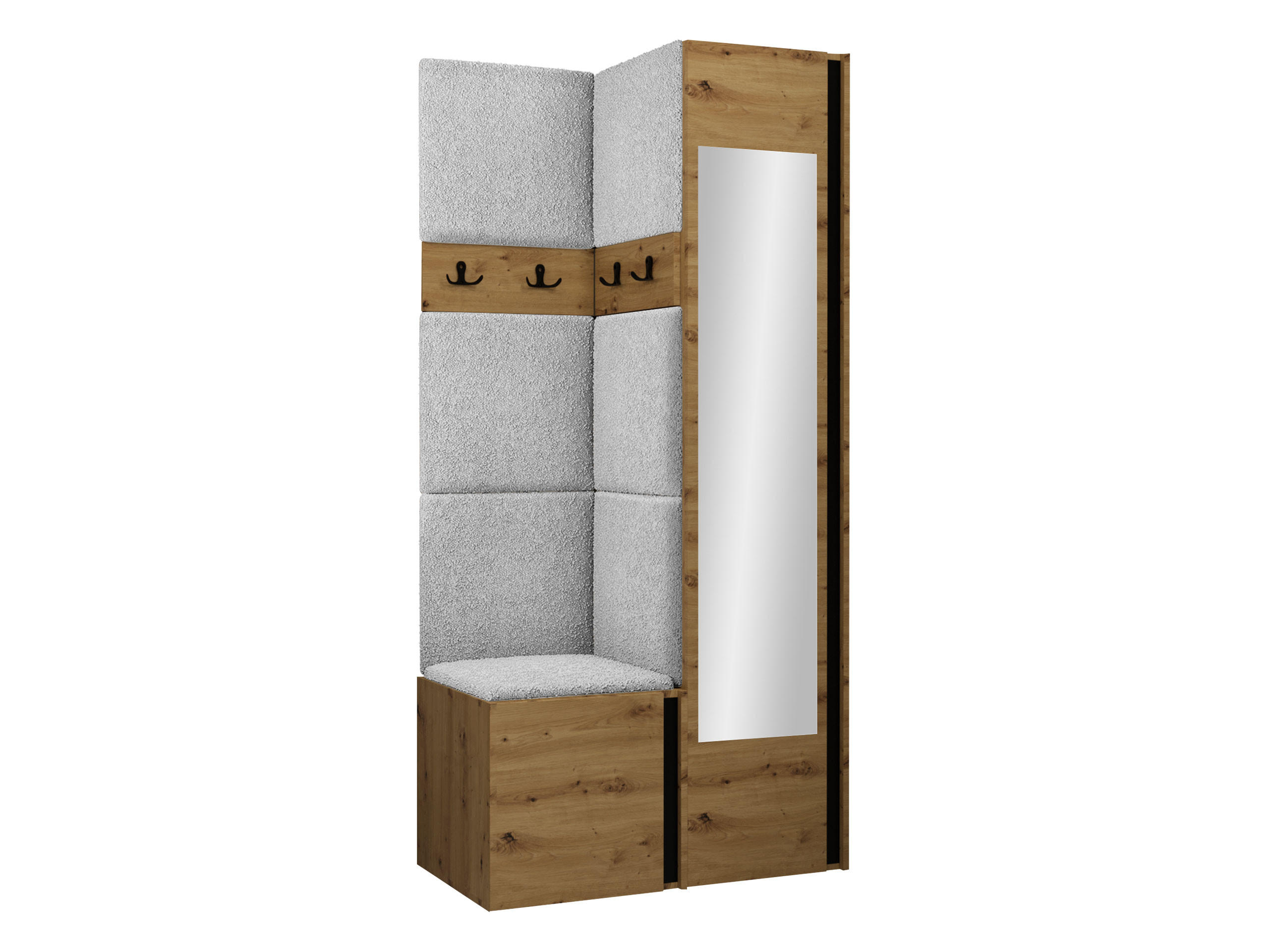 GARDEROBEN-SET Orion XXV - Hellgrau/Eiche Artisan, Holzwerkstoff/Kunststoff (82/186/46cm) - MIRJAN24