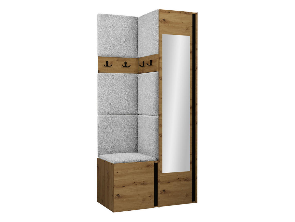 GARDEROBEN-SET Orion XXV - Hellgrau/Eiche Artisan, Holzwerkstoff/Kunststoff (82/186/46cm) - MIRJAN24