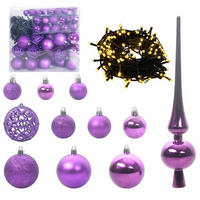 WEIHNACHTSKUGELSET 120 -teilig Lila Kunststoff - Lila, Kunststoff (6/27/6cm) - vidaXL