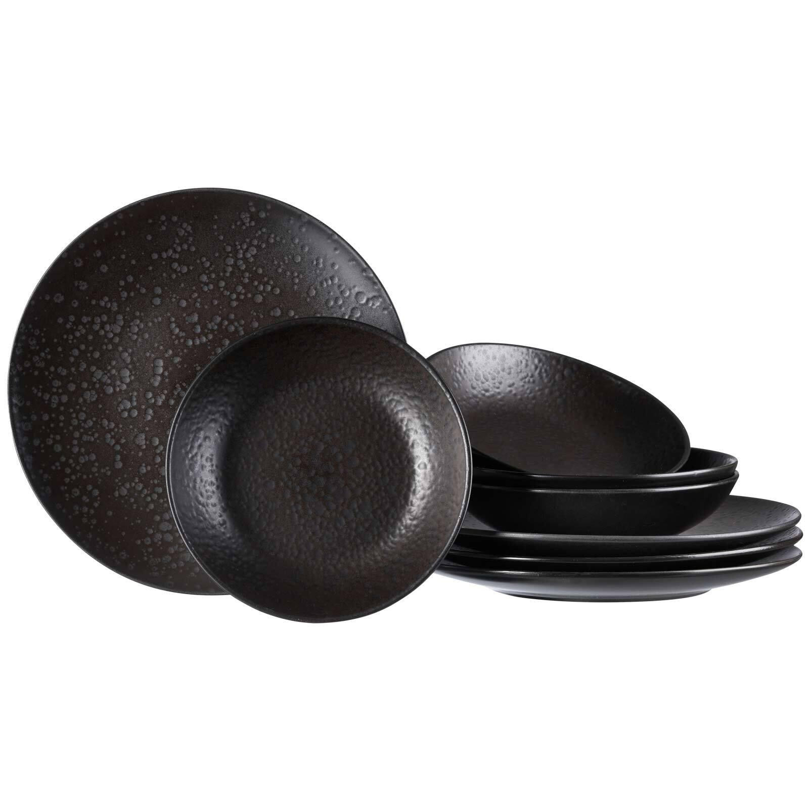 TAFELSERVICE Kitwe Schwarz 8-tlg. - Schwarz, Keramik (17/29/29cm) - Ritzenhoff Breker