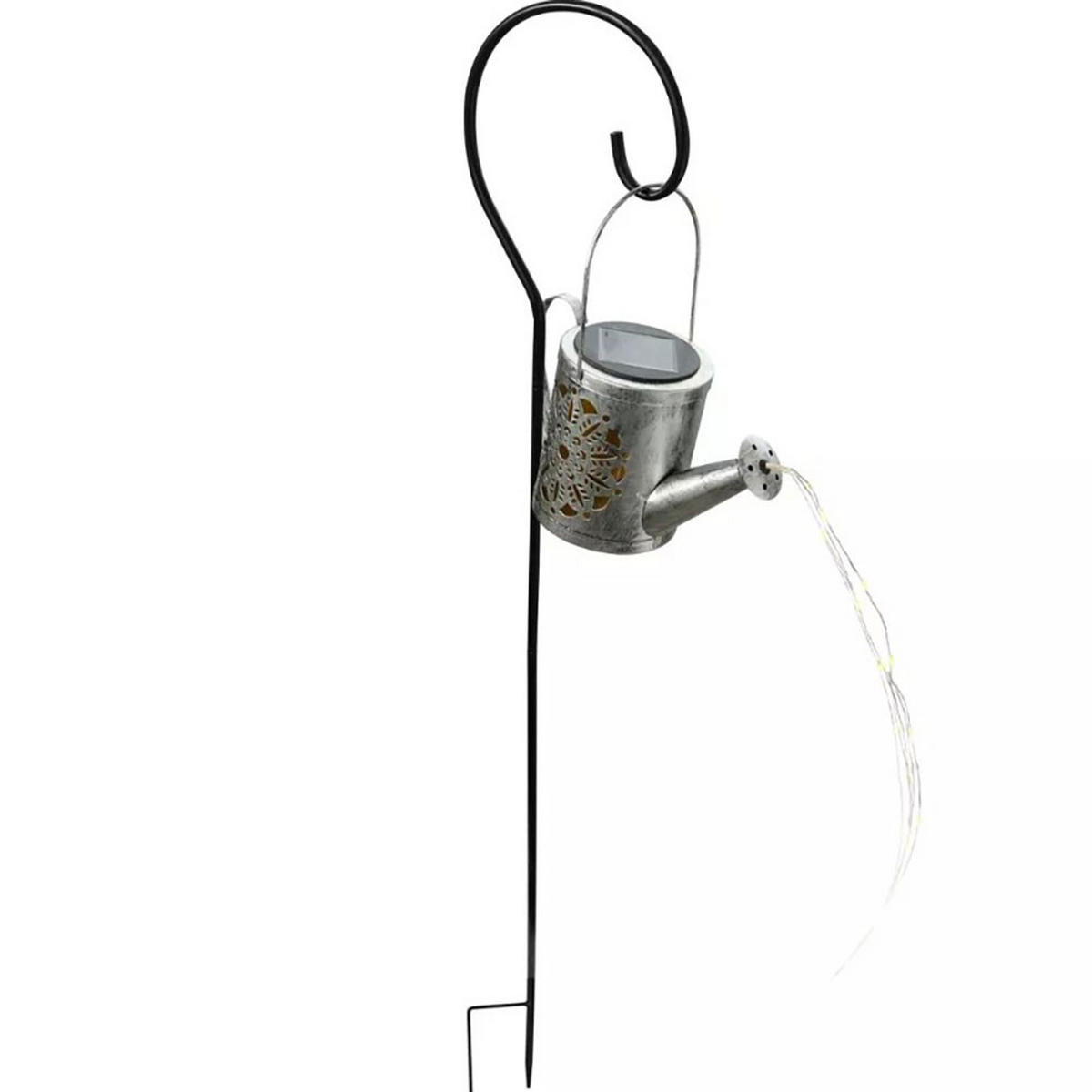 LED AUSSENLEUCHTE Solar Silbern 2er Set - Silberfarben, Metall (10/10/94cm)