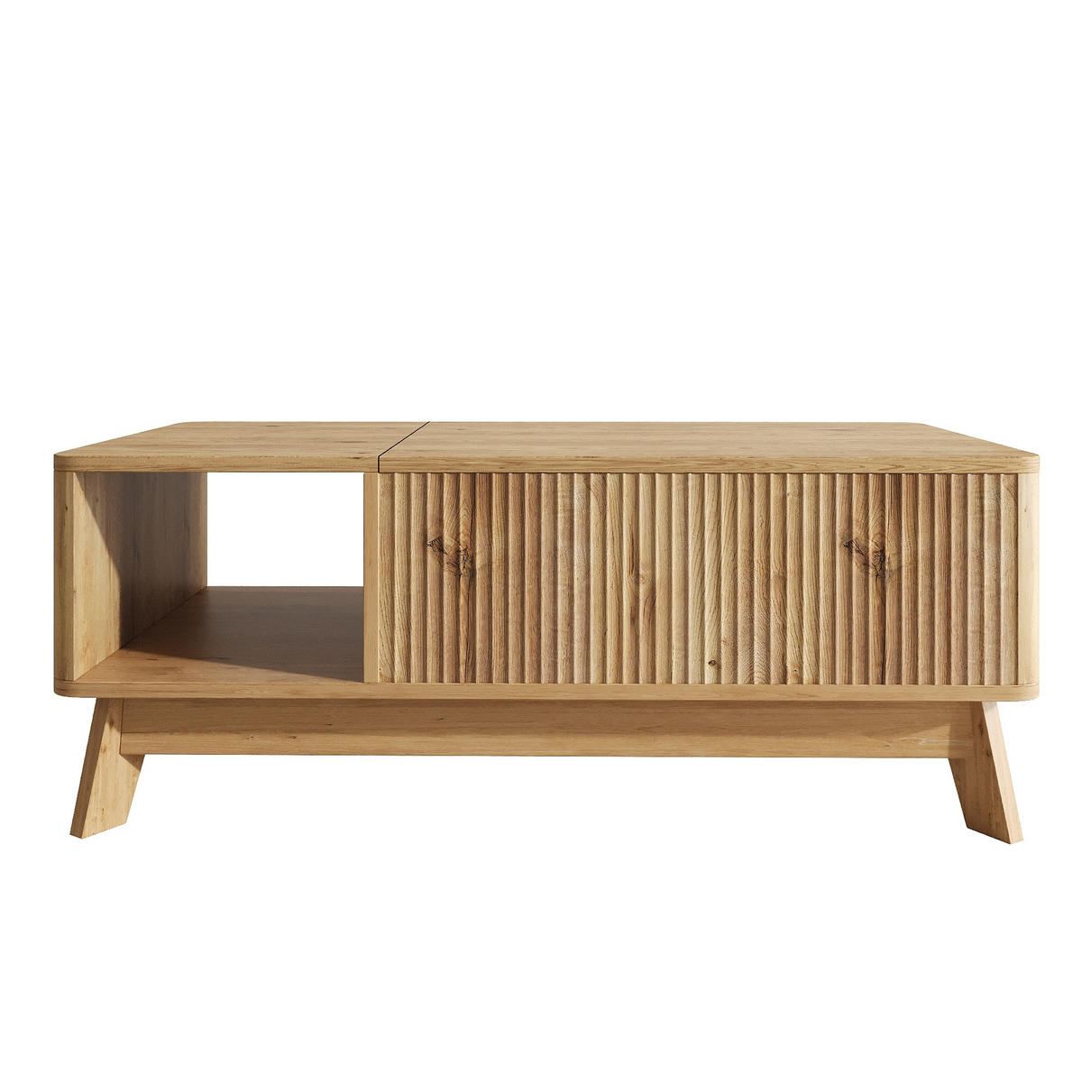 COUCHTISCH aus MDF 95x48x50 cm in Natur mit höhenverstellbarer Tischplatte - Naturfarben, Holzwerkstoff (95/48/50cm) - Modfu