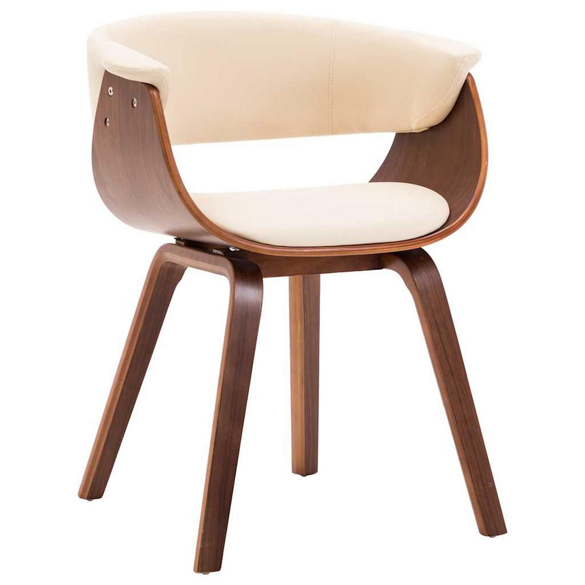ESSZIMMERSTÜHLE 2Er Set Creme Bugholz Und Kunstleder - Creme, Leder (51/72/59.5cm) - vidaXL