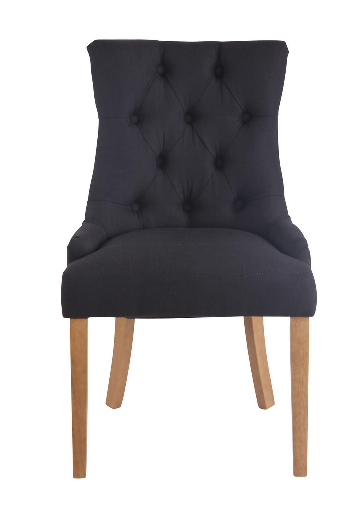 WOHNZIMMERSTUHL 2er Set Stoff schwarz - Schwarz/Naturfarben, Holz/Textil (55/92/58cm) - CLP