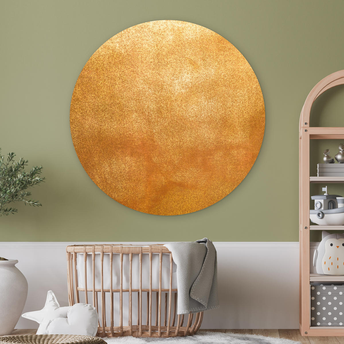 NÁSTĚNNÝ OBRAZ Železo - Rez - Zlato - Kov - Luxusní 120x120 cm - zlatá, plast (120/120cm) - MuchoWow