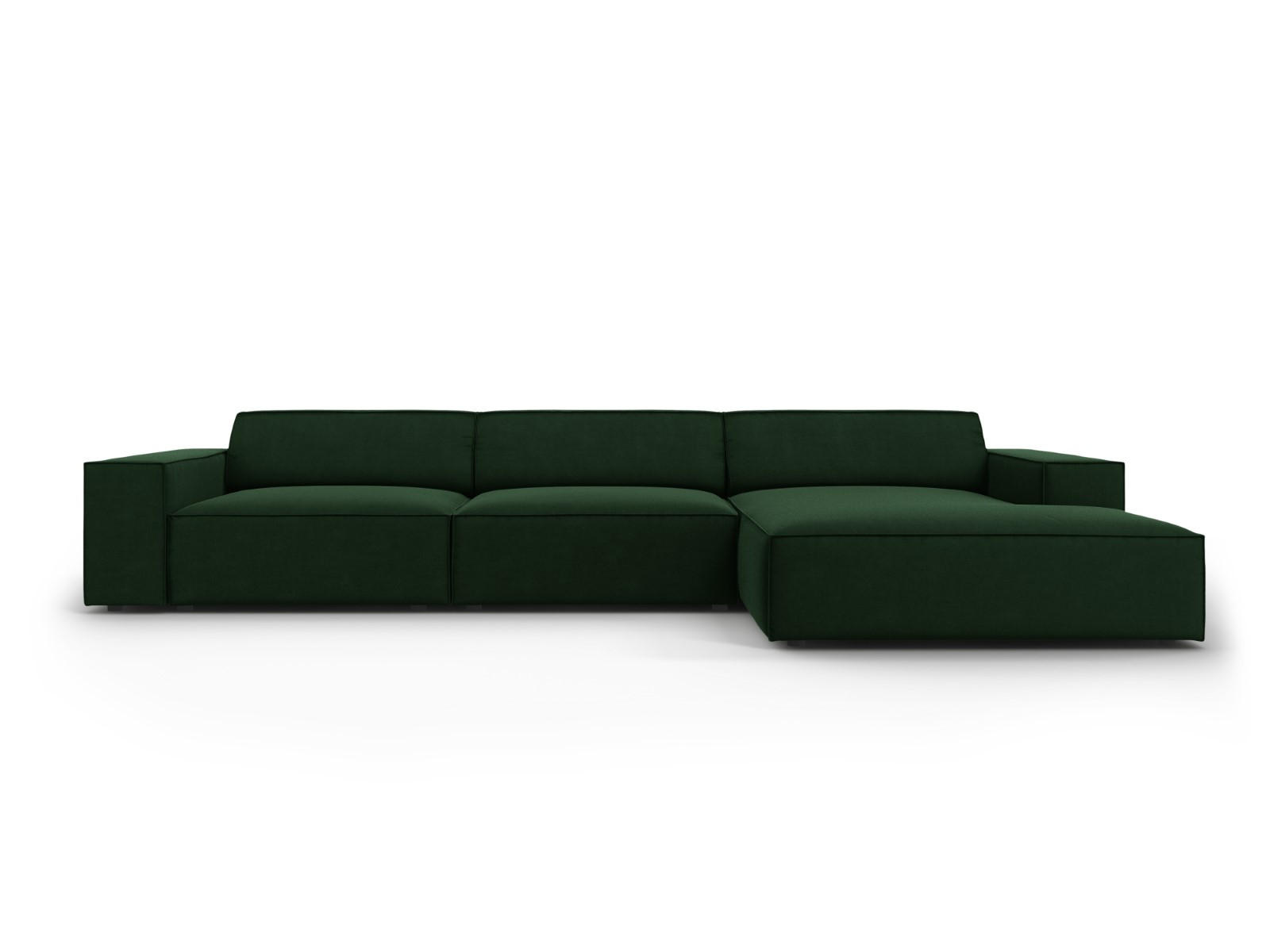 ECKSOFA rechts Jodie aus Samt flaschengrün 4 Sitzplätze - Dunkelgrün, Textil (166/284cm) - Micadoni