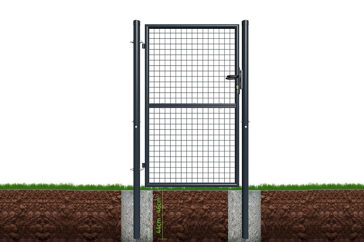 ZAUNTOR Olga grau 1m H.150cm Metall - Grau, Metall (106/156cm) - Casanoov