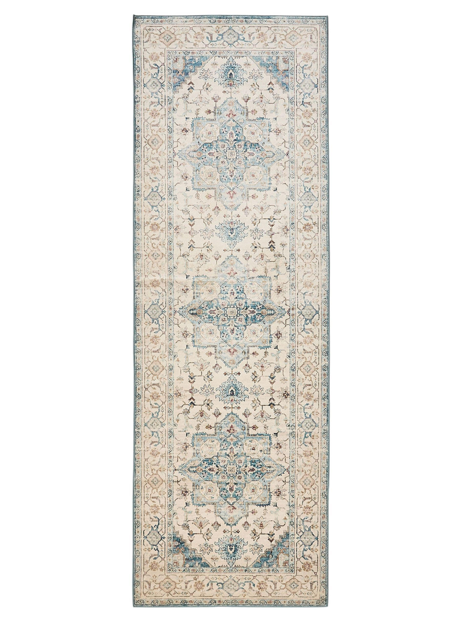 VINTAGE-LÄUFER Miray waschbar 80/240 cm - Blau/Multicolor, Kunststoff (80/240cm) - benuta Nest