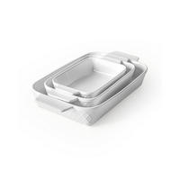 AUFLAUFFORMEN Palmanova 3er Set - Weiß, Keramik (46.4/27.6/14.4cm) - MIAMIO