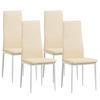 STUHL MILANO Lederimitat Metallbeine 4er Set Beige - Beige, Kunststoff/Metall (42/98/43cm) - Albatros