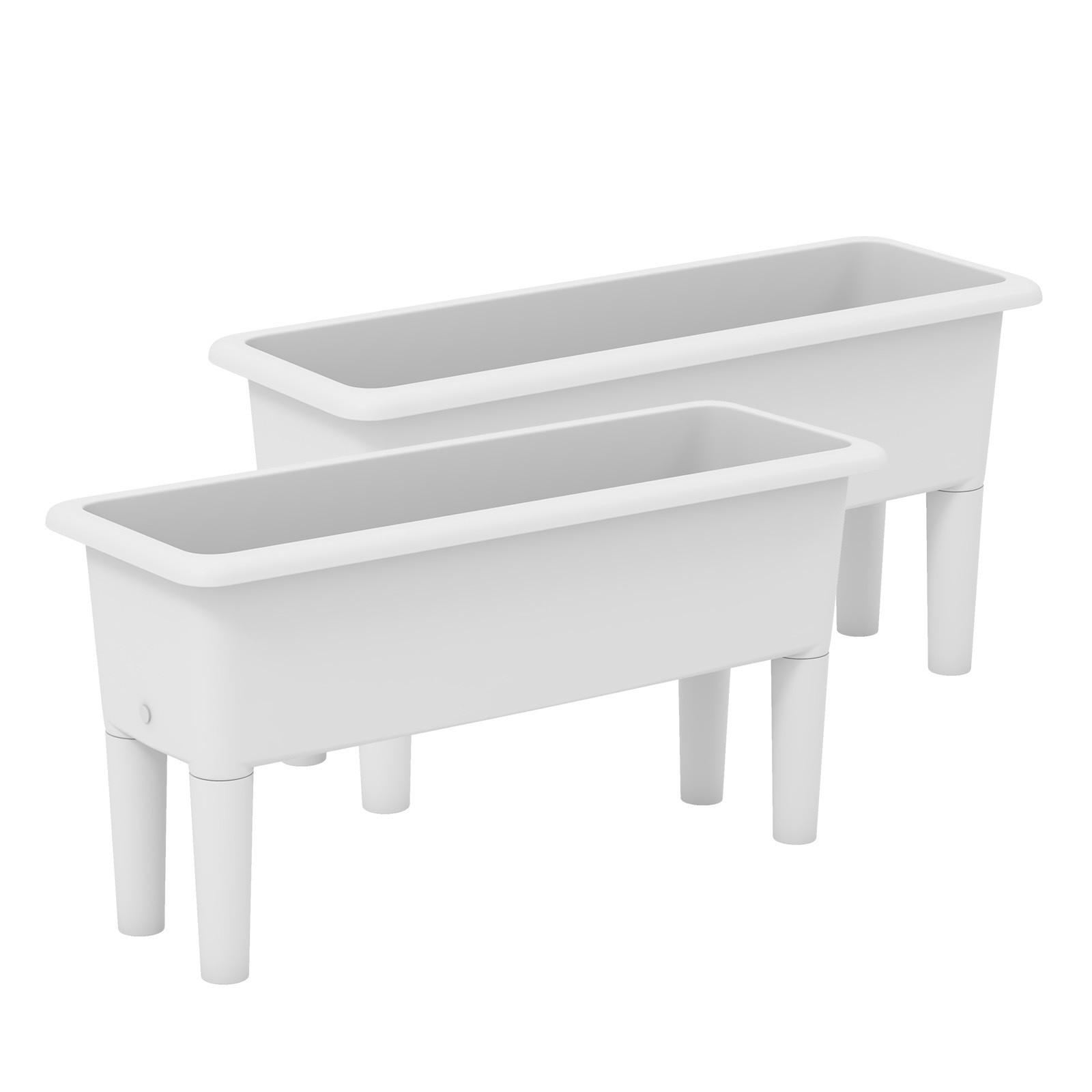 HOCHBEET 2er-Set Weiß - Weiß, Kunststoff (30/40/80cm) - COSTWAY