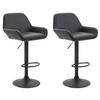 BARHOCKER 2er Set Lederlook schwarz - Schwarz, Textil/Metall (51/89/52cm) - CLP