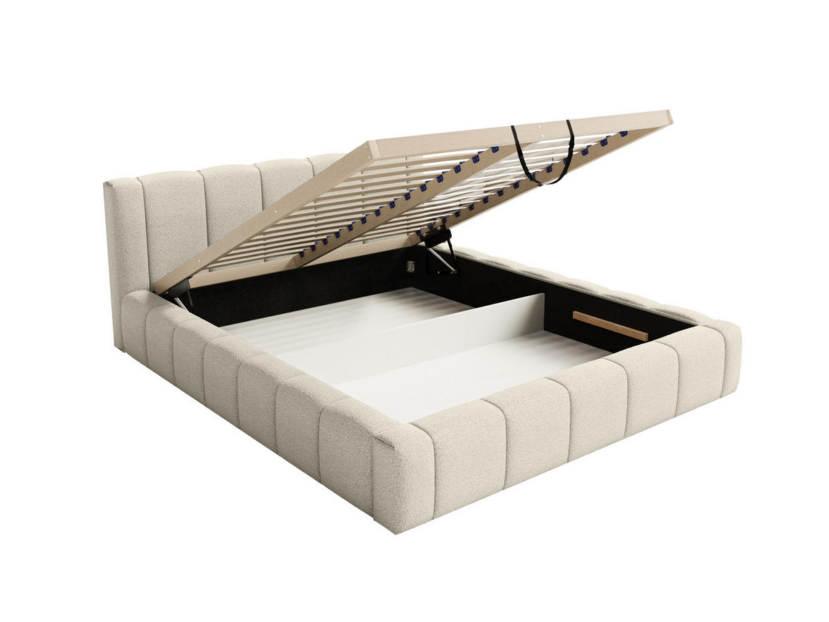 POLSTERBETT Nedi 200x200 cm, Beige - Beige, Textil (200/200cm) - Fedve