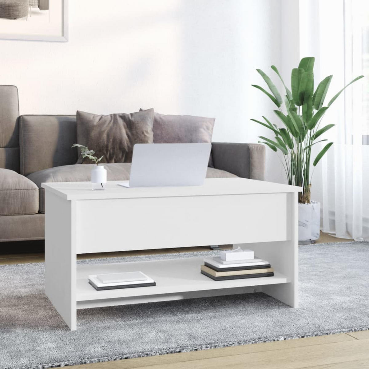 COUCHTISCH Weiß 80x50x40 cm Holzwerkstoff - Weiß, Holzwerkstoff (80/50/40cm) - furnicato