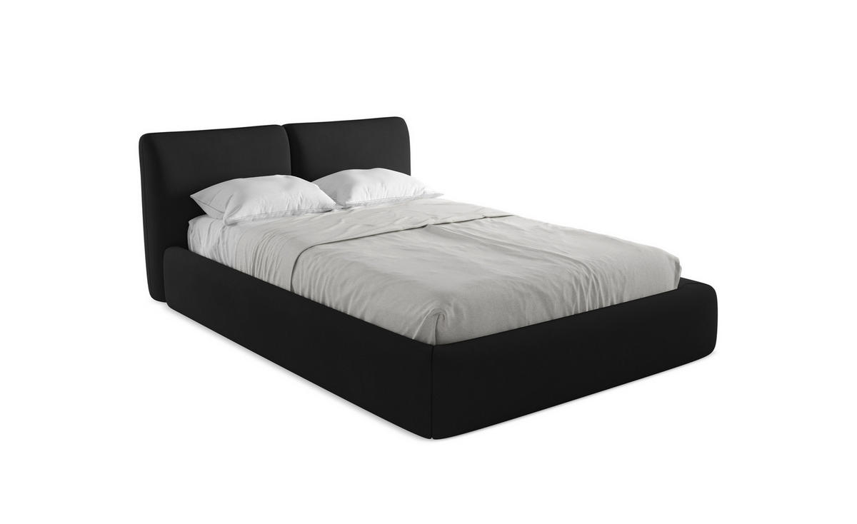 POLSTERBETT mit Bettkasten und Lattenrost 160x228 Schwarz - Schwarz, Kunststoff/Textil (140/200cm) - Makamii