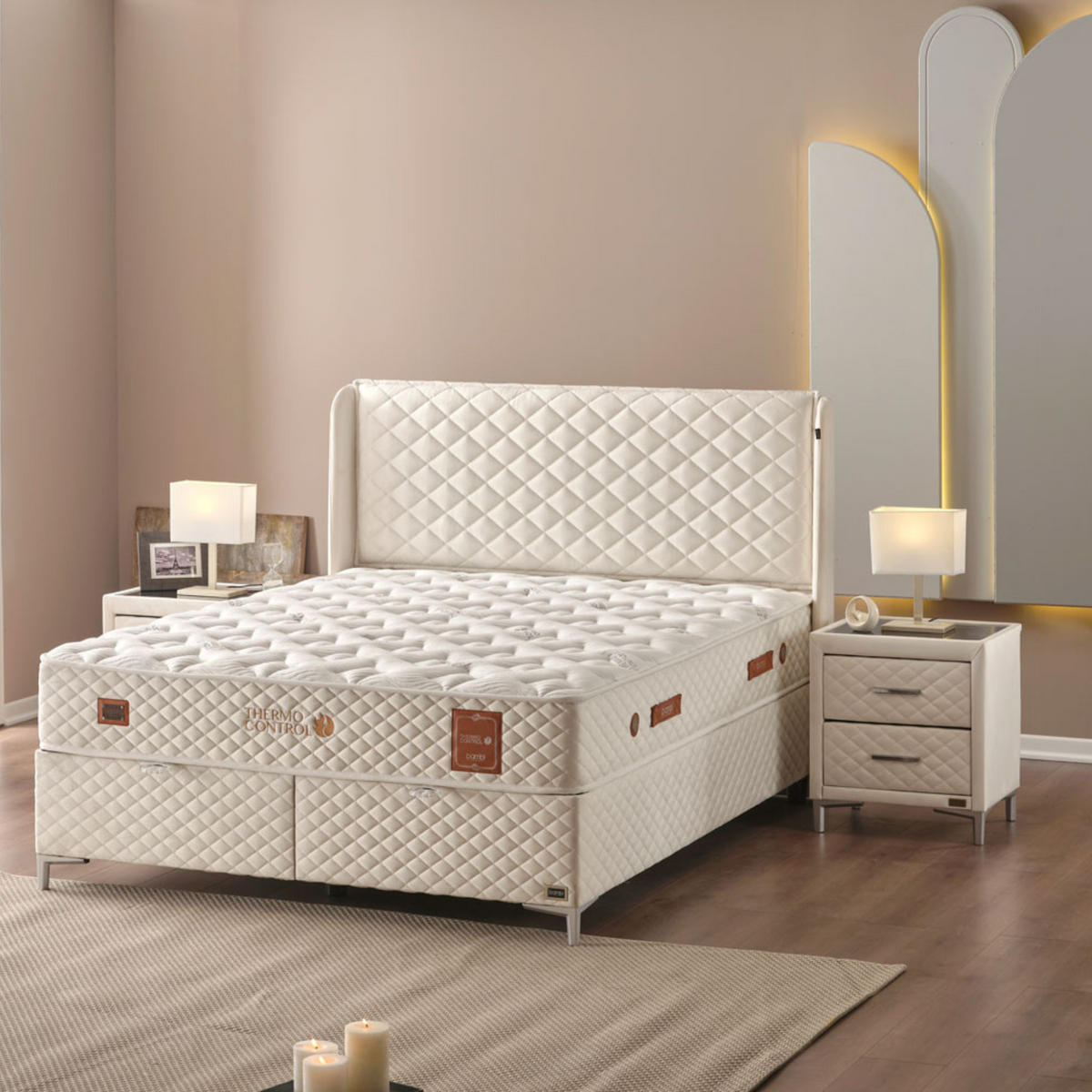 BOXBETT Thermo Control Weiß 160x200 - Weiß, Holz/Metall (160/200cm) - Bambi