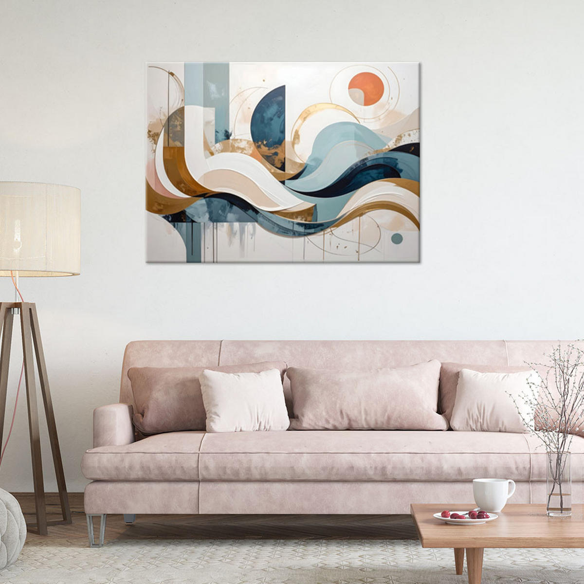 LEINWANDBILD Abstraktion 60x40cm - Beige, Textil (60/40cm) - Feeby