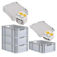 EUROBOX 4x Nextgen Economy Mit Scharnierdeckel Grau/Gelb Griffe Offen 44 Liter - Gelb, Kunststoff (40/22/60cm) - PROREGAL