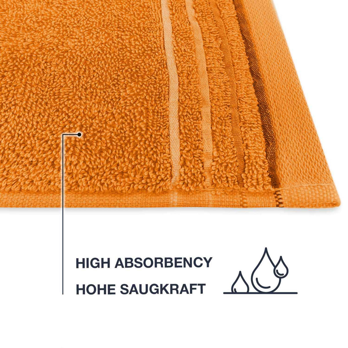 DUSCHTUCH JASMINA WEICH - Orange, Textil (70/140cm) - WohnDirect