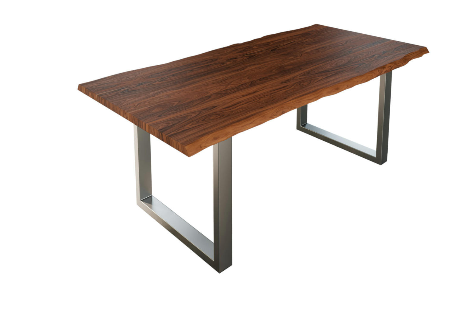 ESSTISCH LAUREN - Silberfarben/Nussbaumfarben, Holz/Metall (100/200/77cm) - SAM