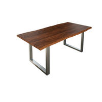 ESSTISCH LAUREN - Silberfarben/Nussbaumfarben, Holz/Metall (100/200/77cm) - SAM