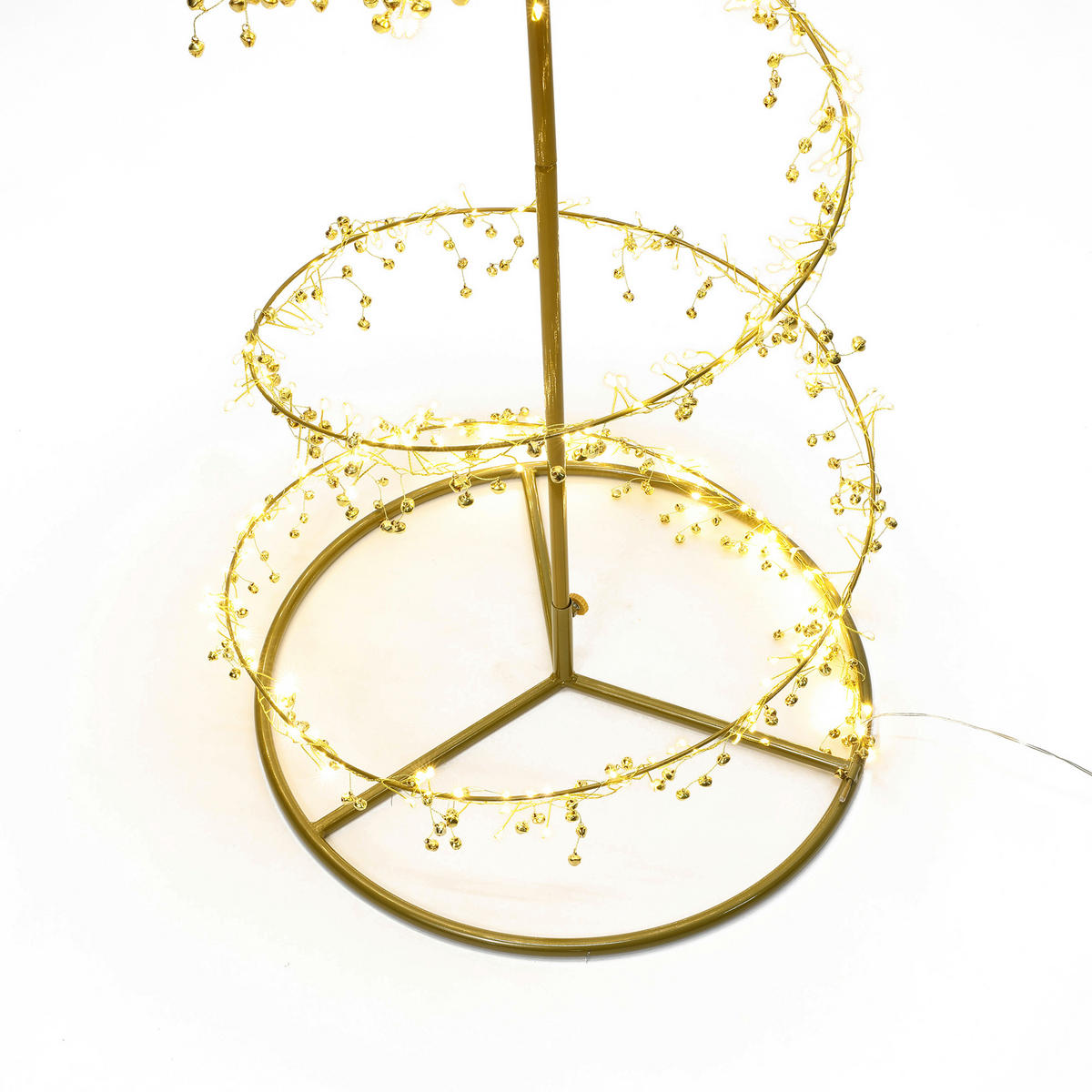 LED Spiralbaum HTHD0220 - Goldfarben, Kunststoff/Metall (50/120/50cm) - Hometopia