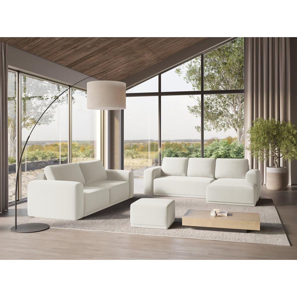 Thumbnail - Makamii 3-Sitzer, Weiß, Textil, Füllung: Schaumstoff, 242x91x100 cm, Made in EU, Wohnzimmer, Sofas & Couches, Schlafsofa...
