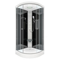 DUSCHE Fertigdusche D10-03T0 Schwarz 80x80 - Schwarz, Glas/Kunststoff (80/80/215cm) - AcquaVapore by Sandra Jentho